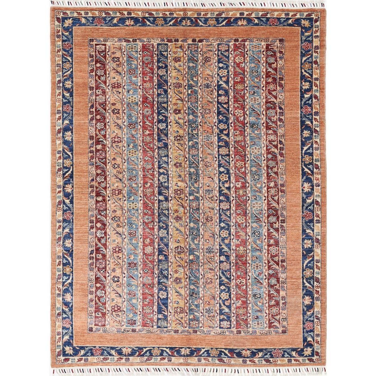 Shaal 6x8 Handmade Double Knotted Washable Wool Rug - Colorful
