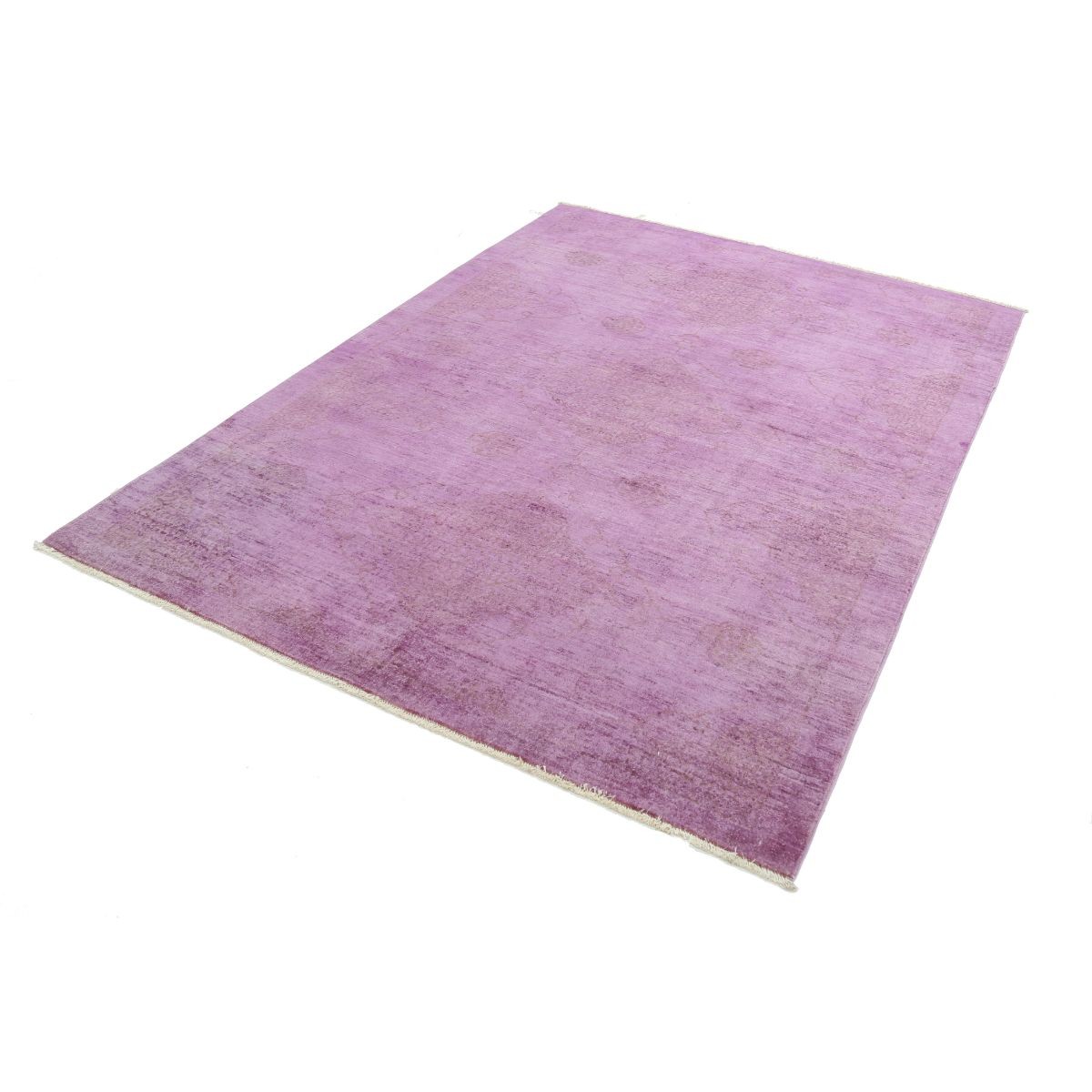 Overdye 6x8 Handmade Double Knotted Washable Wool Rug - Monochormatic