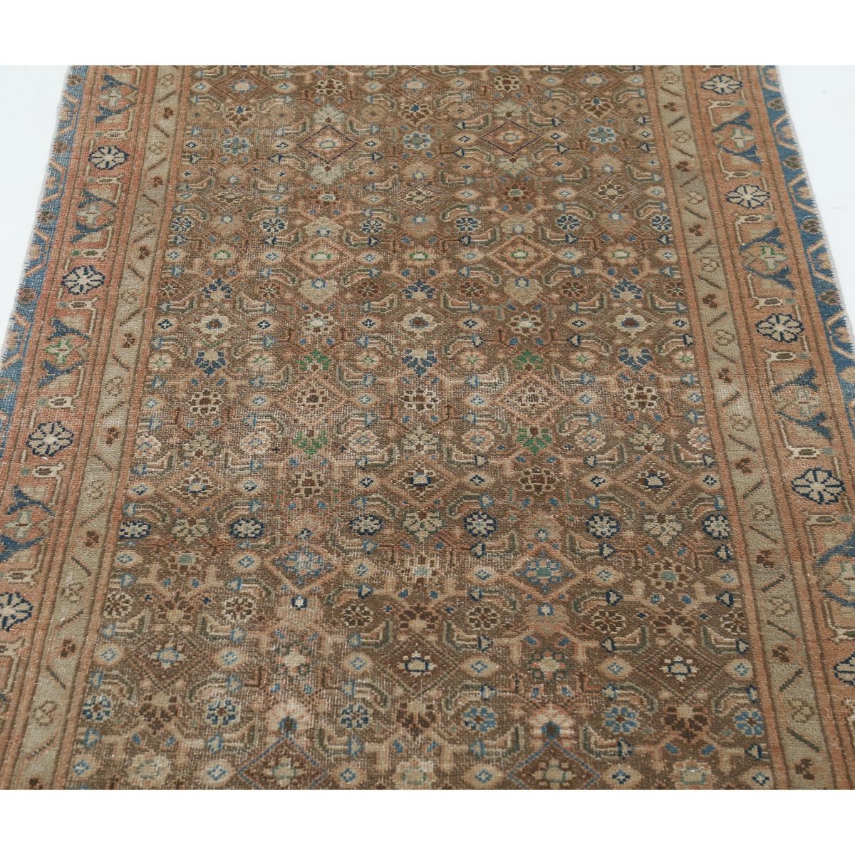 Vintage 3x10 Hand-Knotted Washable Wool Runner - Soft Hues