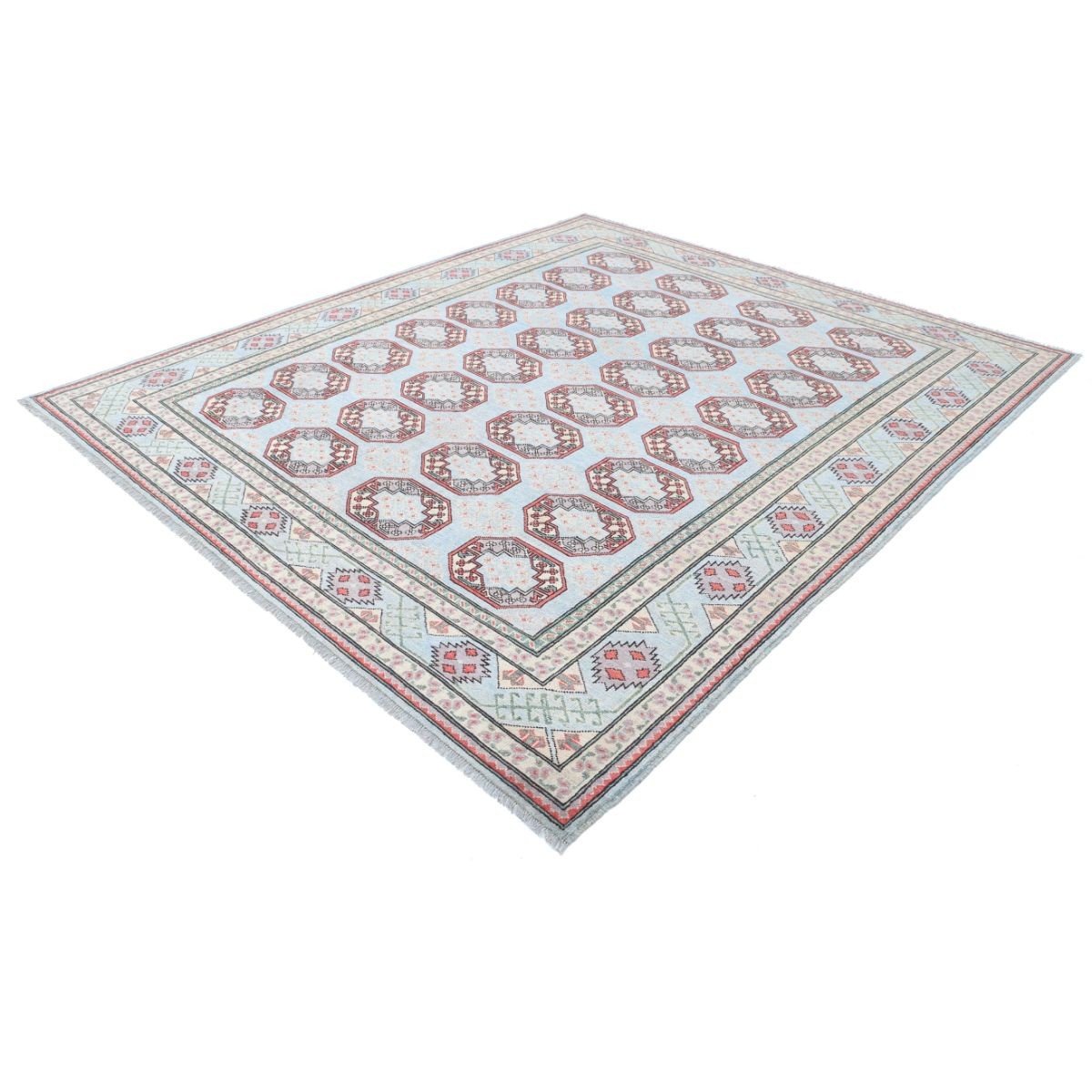 Revival 8x10 Handmade Double Knotted Washable Wool Rug - Colorful