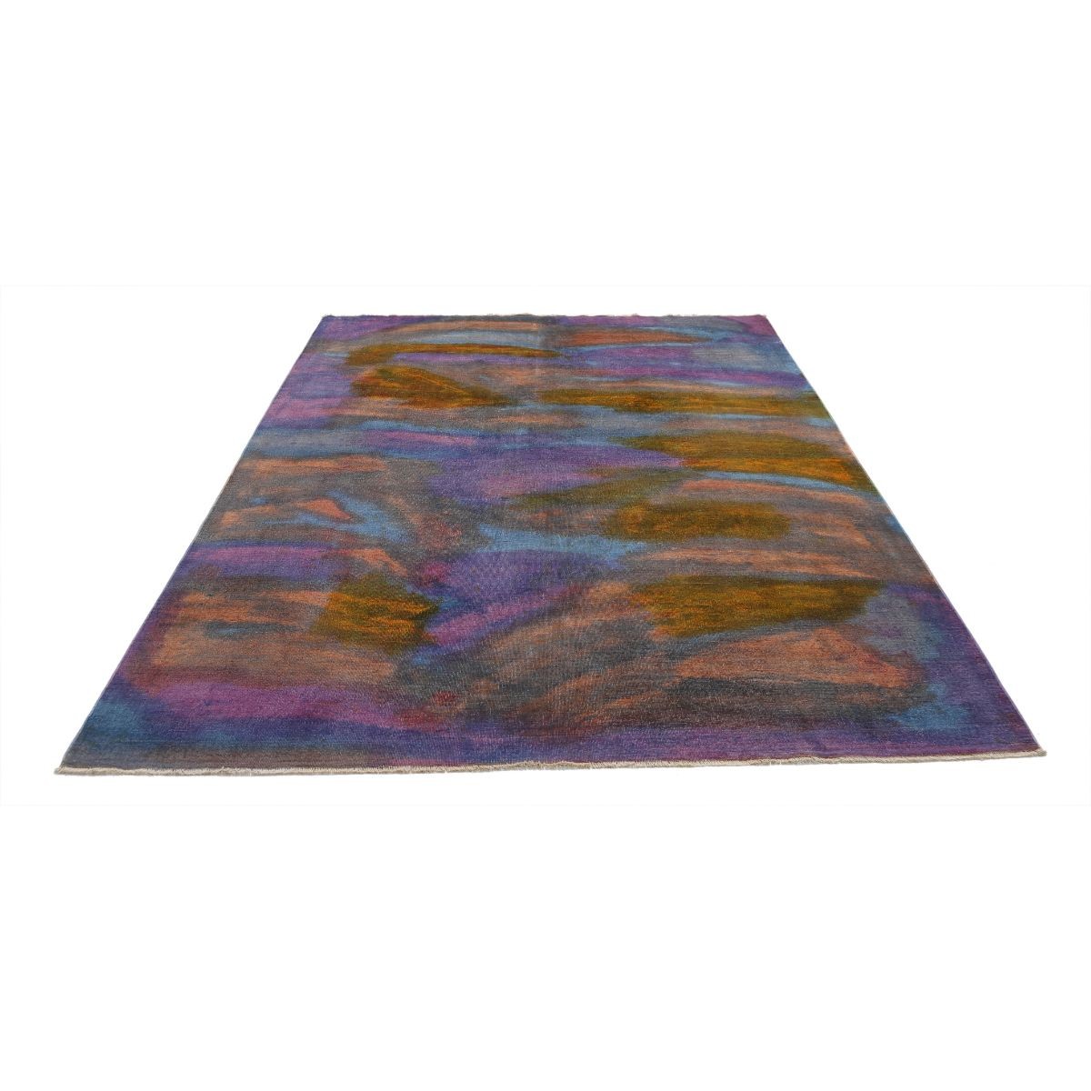Overdye 6x9 Handmade Double Knotted Washable Wool Rug - Monochormatic