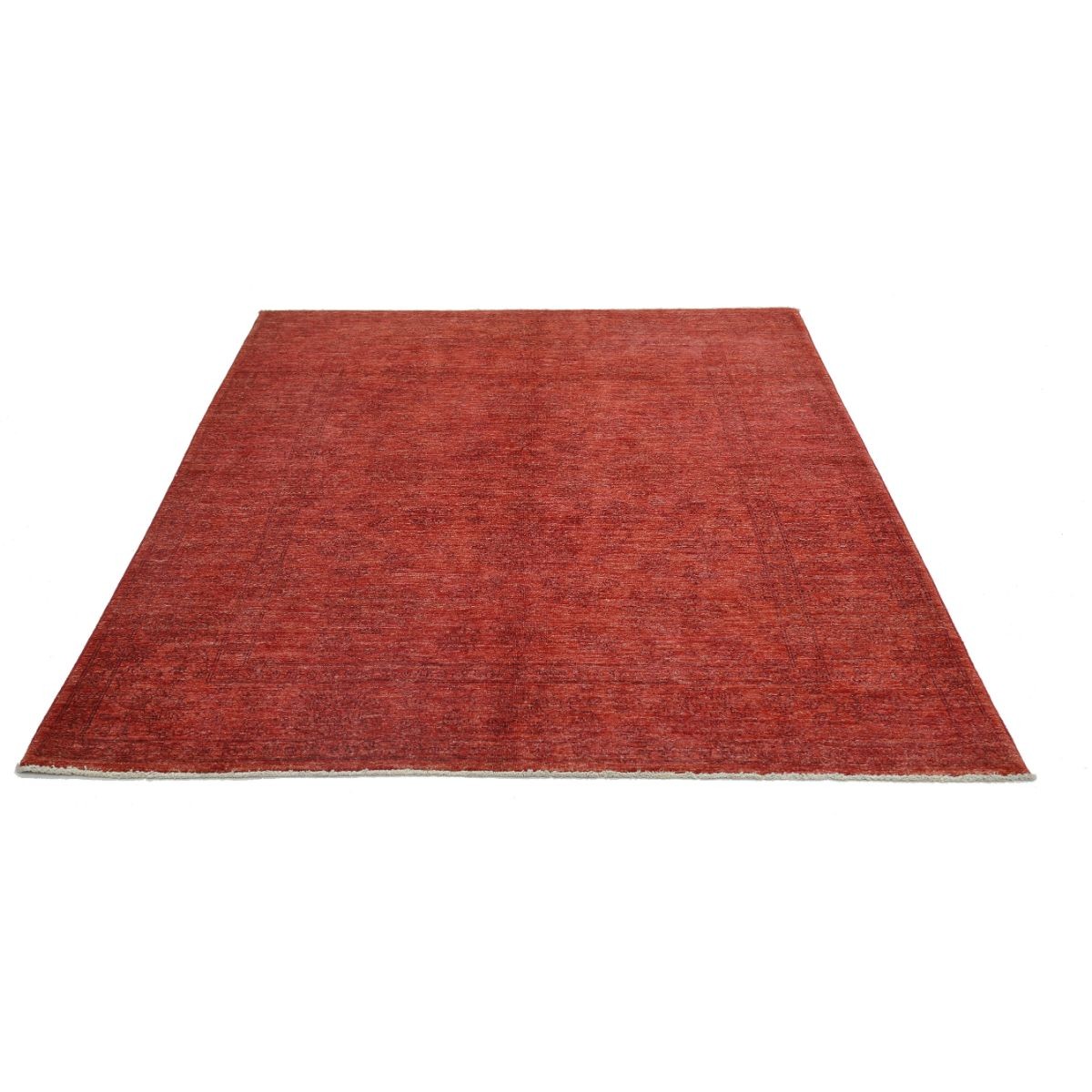 Overdye 6x7 Handmade Double Knotted Washable Wool Rug - Colorful
