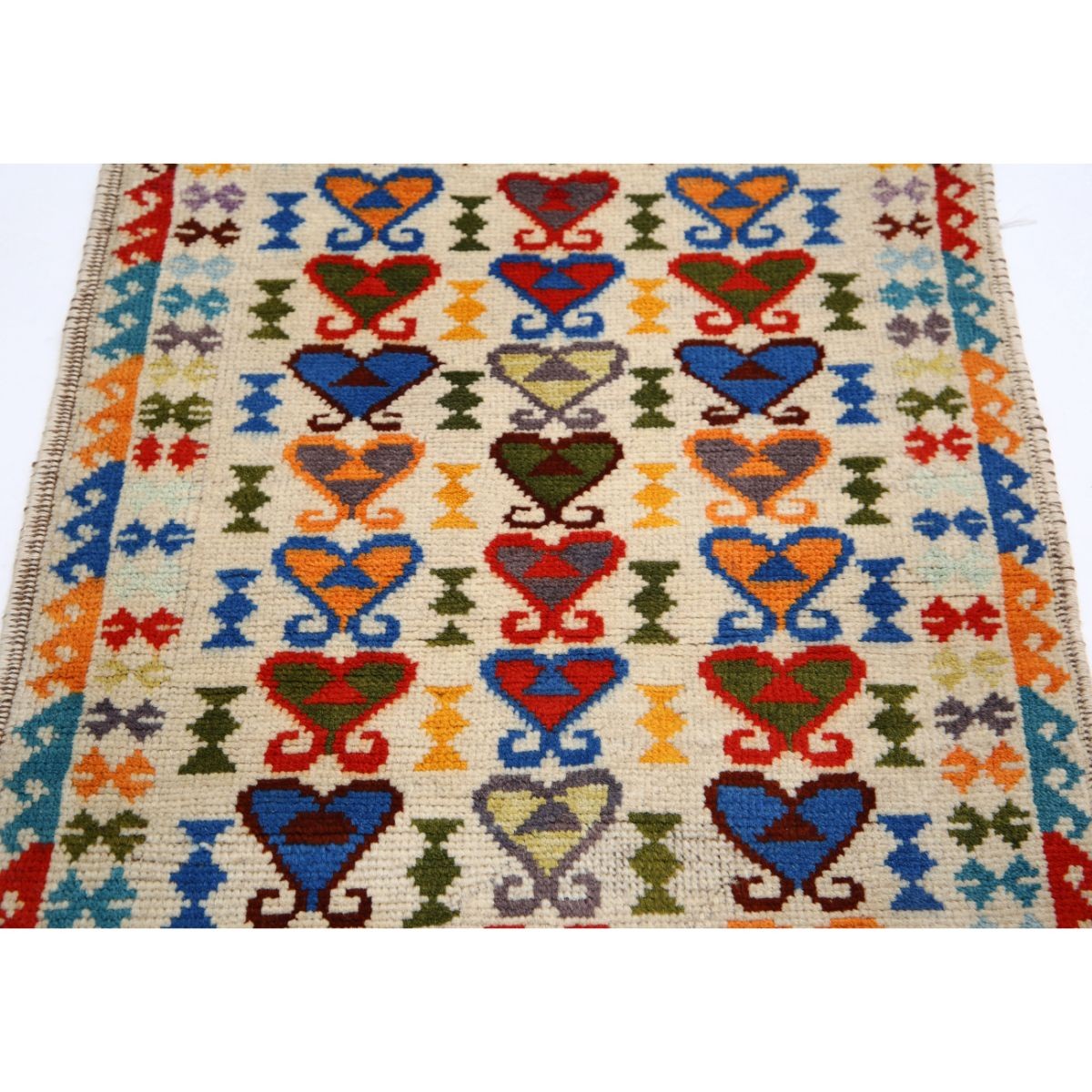 Revival 3x4 Handmade Double Knotted Washable Wool Rug - Colorful