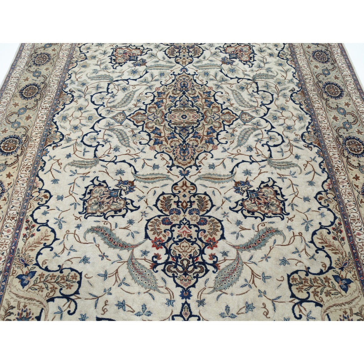 Kashan 7x10 Handmade Double Knotted Washable Wool Rug - Colorful
