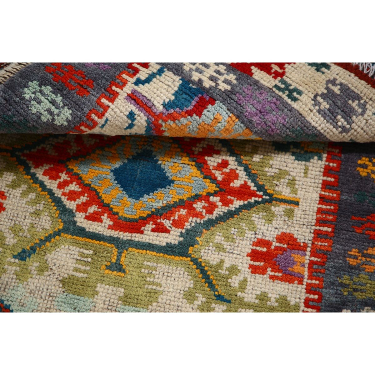 Revival 3x4 Handmade Double Knotted Washable Wool Rug - Colorful