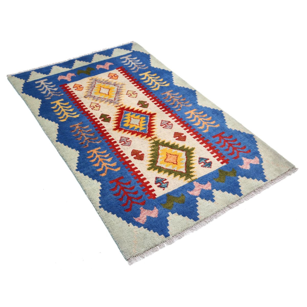 Revival 3x5 Handmade Double Knotted Washable Wool Rug - Colorful