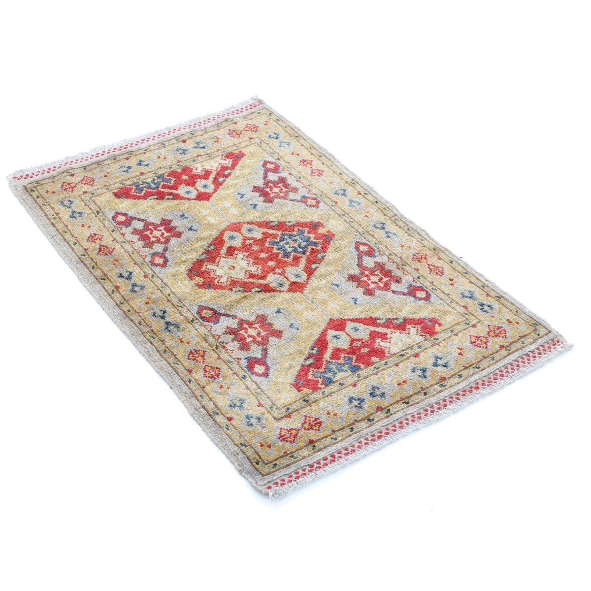 Revival 2x3 Handmade Double Knotted Washable Wool Rug - Colorful