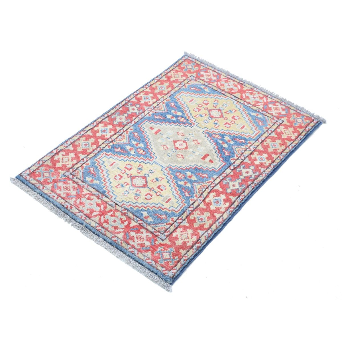 Revival 2x3 Handmade Double Knotted Washable Wool Rug - Colorful