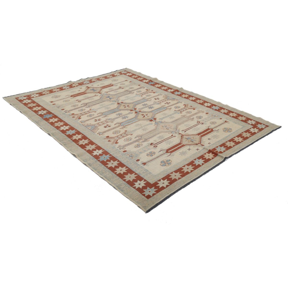 Sumak 6x8 Hand Woven Washable Wool Rug - Colorful