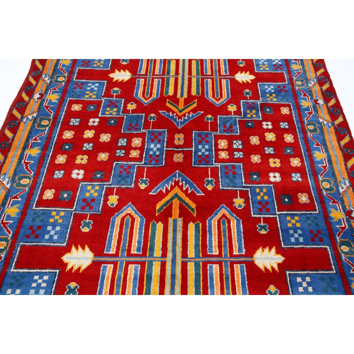 Revival 6x8 Handmade Double Knotted Washable Wool Rug - Colorful