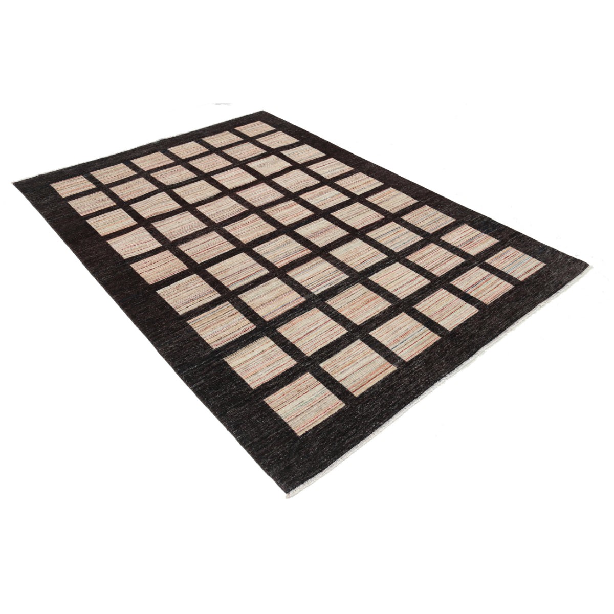 Modcar 7x8 Handmade Double Knotted Washable Wool Rug - Colorful