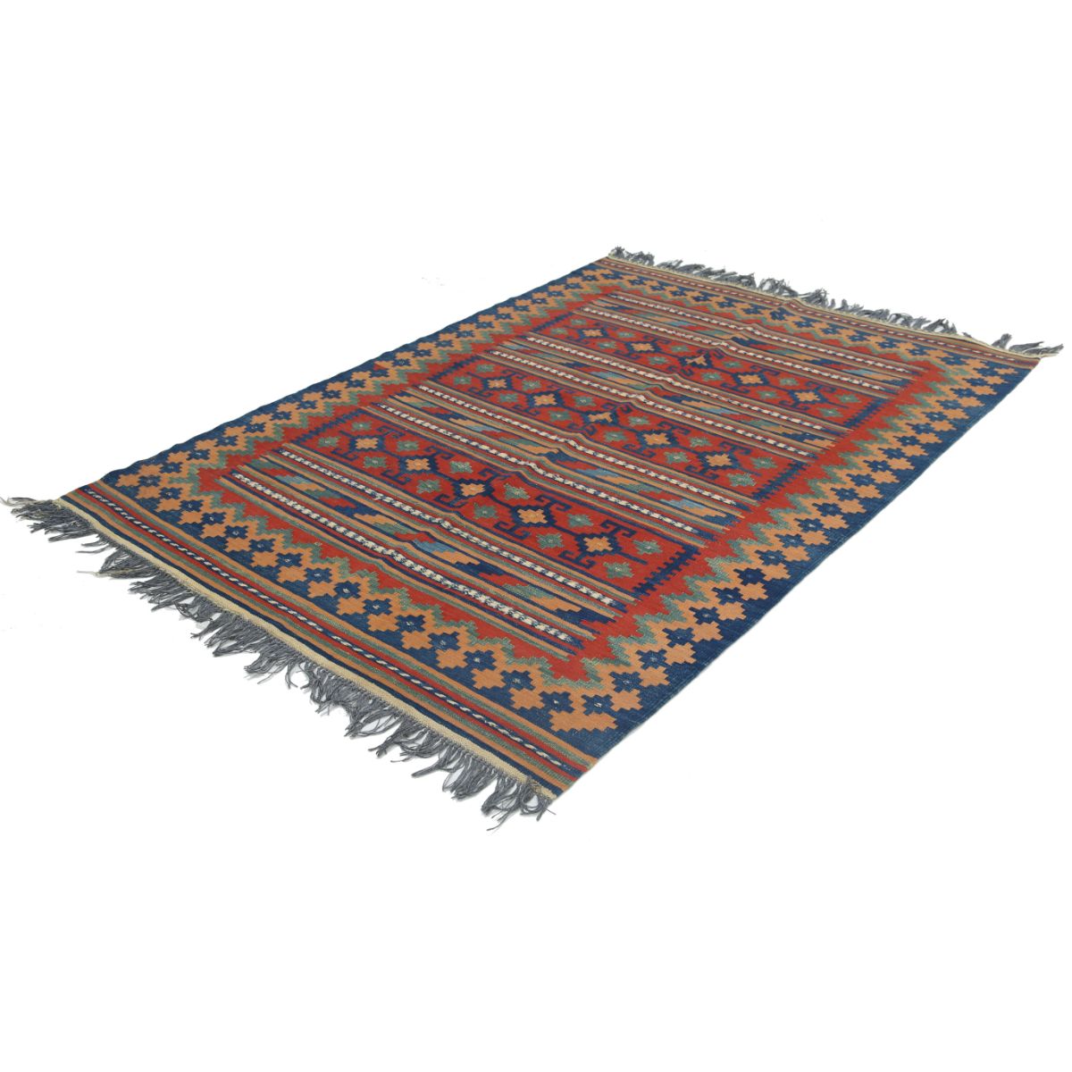 Kafkaas 5x7 Hand Woven Washable Wool Rug - Colorful