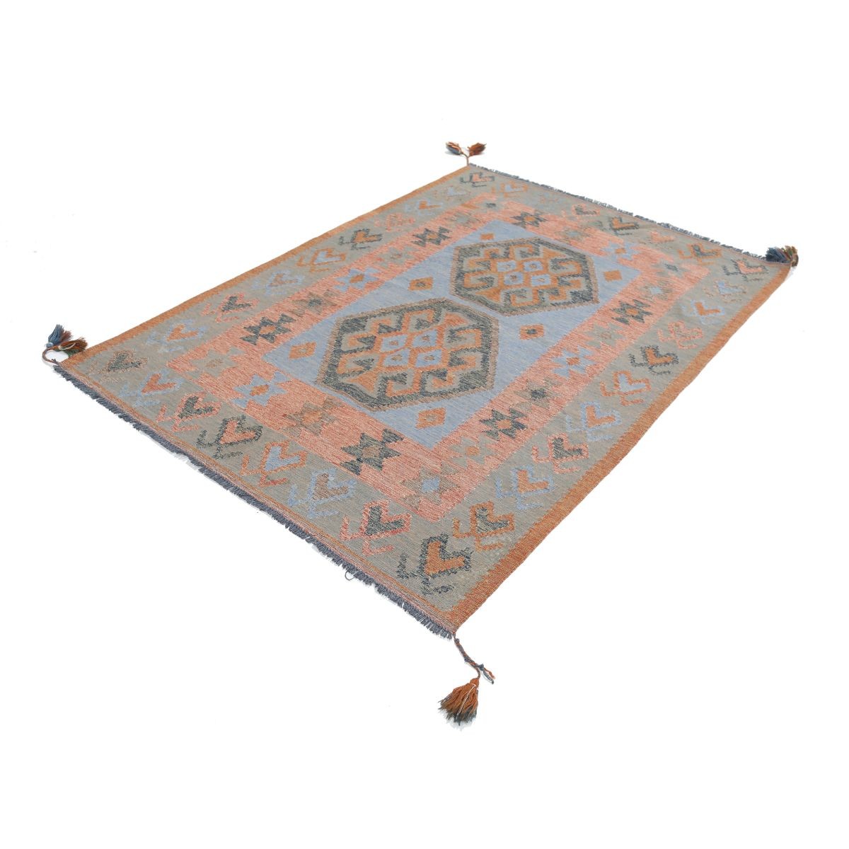 Kafkaas 5x7 Hand Woven Washable Wool Rug - Colorful