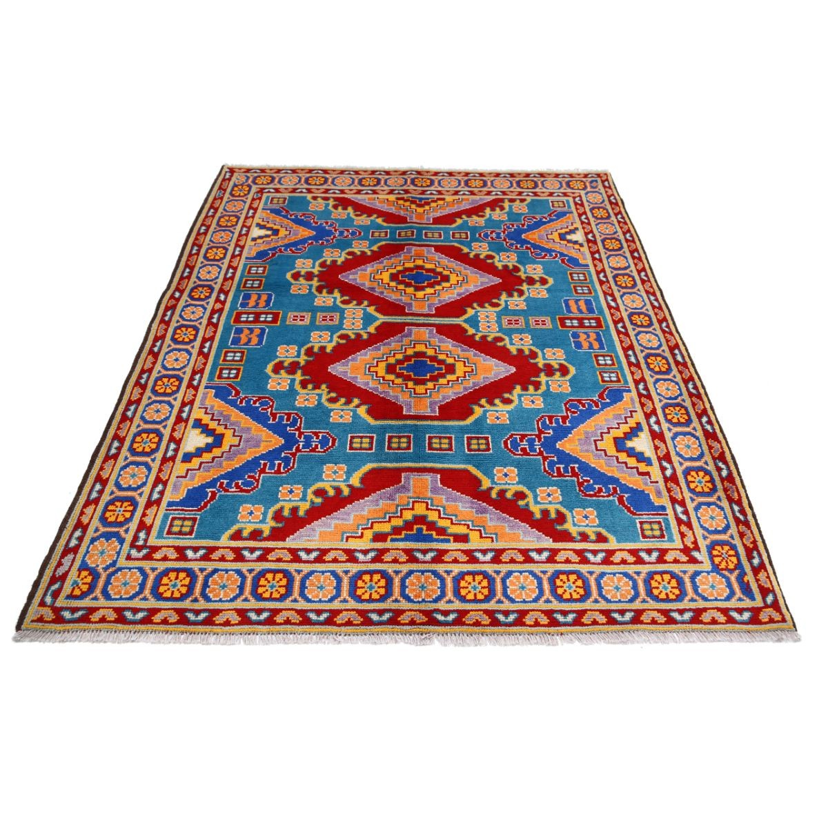 Revival 5x7 Handmade Double Knotted Washable Wool Rug - Colorful