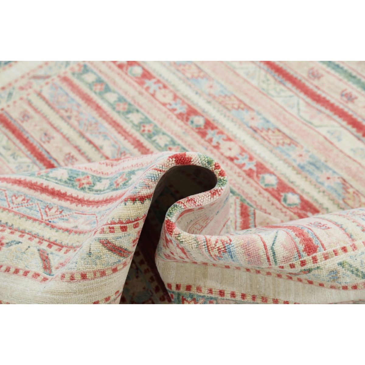 Shaal 5x8 Handmade Double Knotted Washable Wool Rug - Colorful