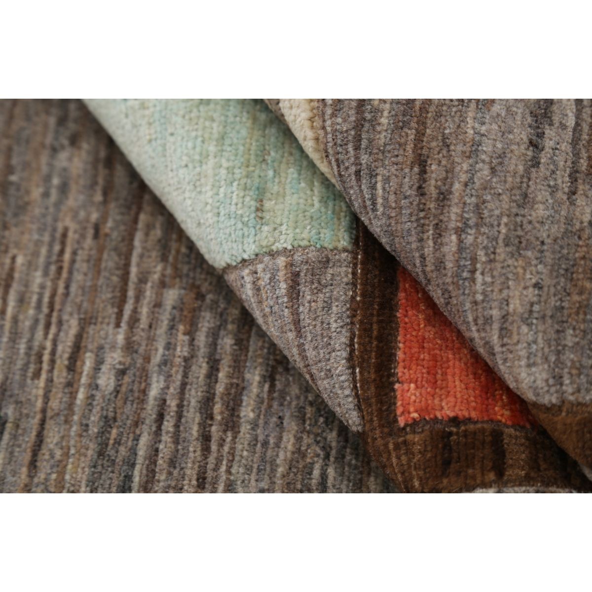 Modcar 6x7 Handmade Double Knotted Washable Wool Rug - Colorful