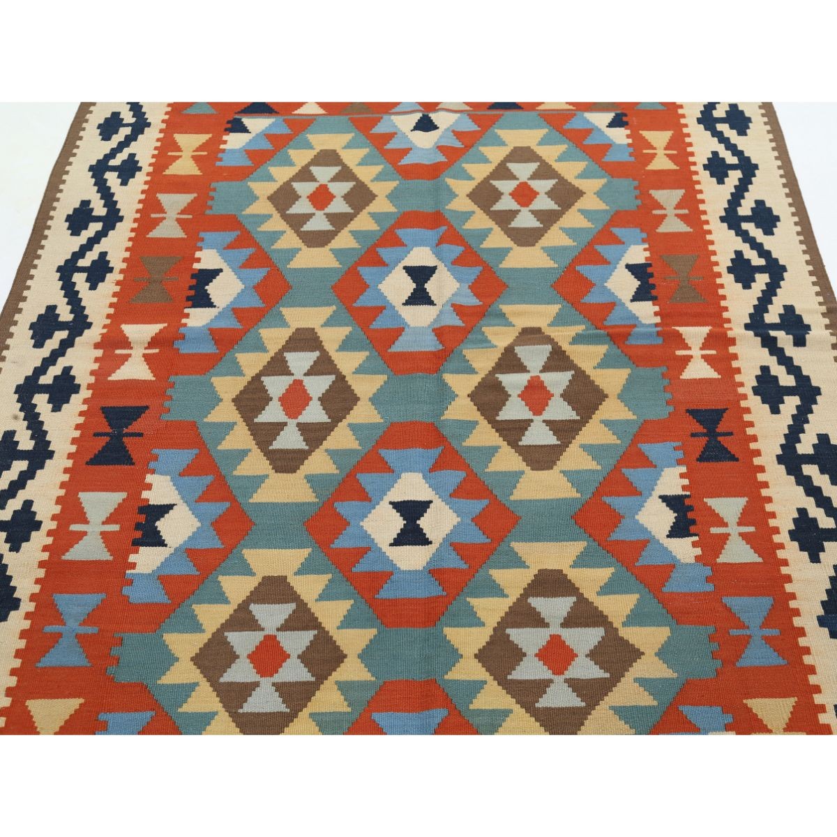 Kafkaas 5x7 Hand Woven Washable Wool Rug - Colorful