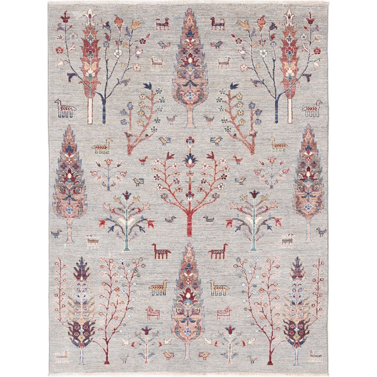 Sultani 5x7 Handmade Double Knotted Washable Wool Rug - Colorful