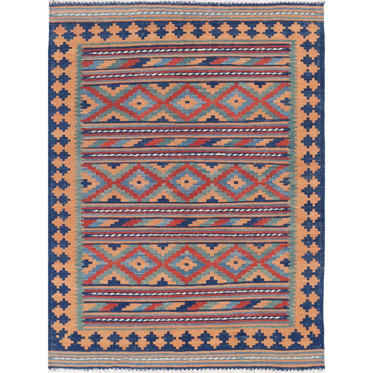 Kafkaas 5x7 Hand Woven Washable Wool Rug - Colorful