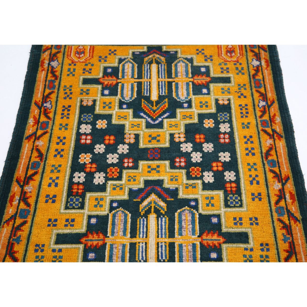 Revival 3x4 Handmade Double Knotted Washable Wool Rug - Colorful