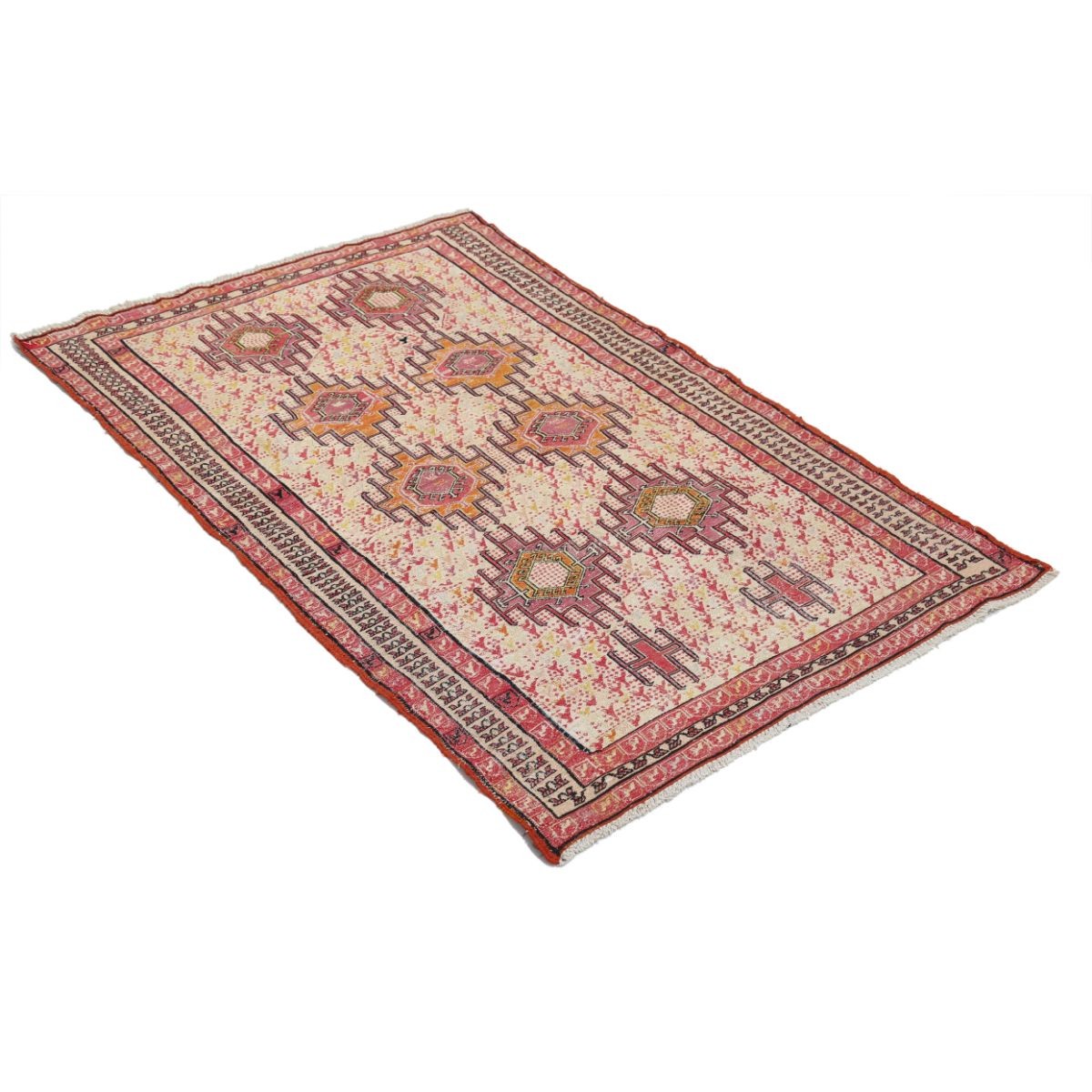 Silki 4x6 Hand Woven Washable Silk Rug - Colorful