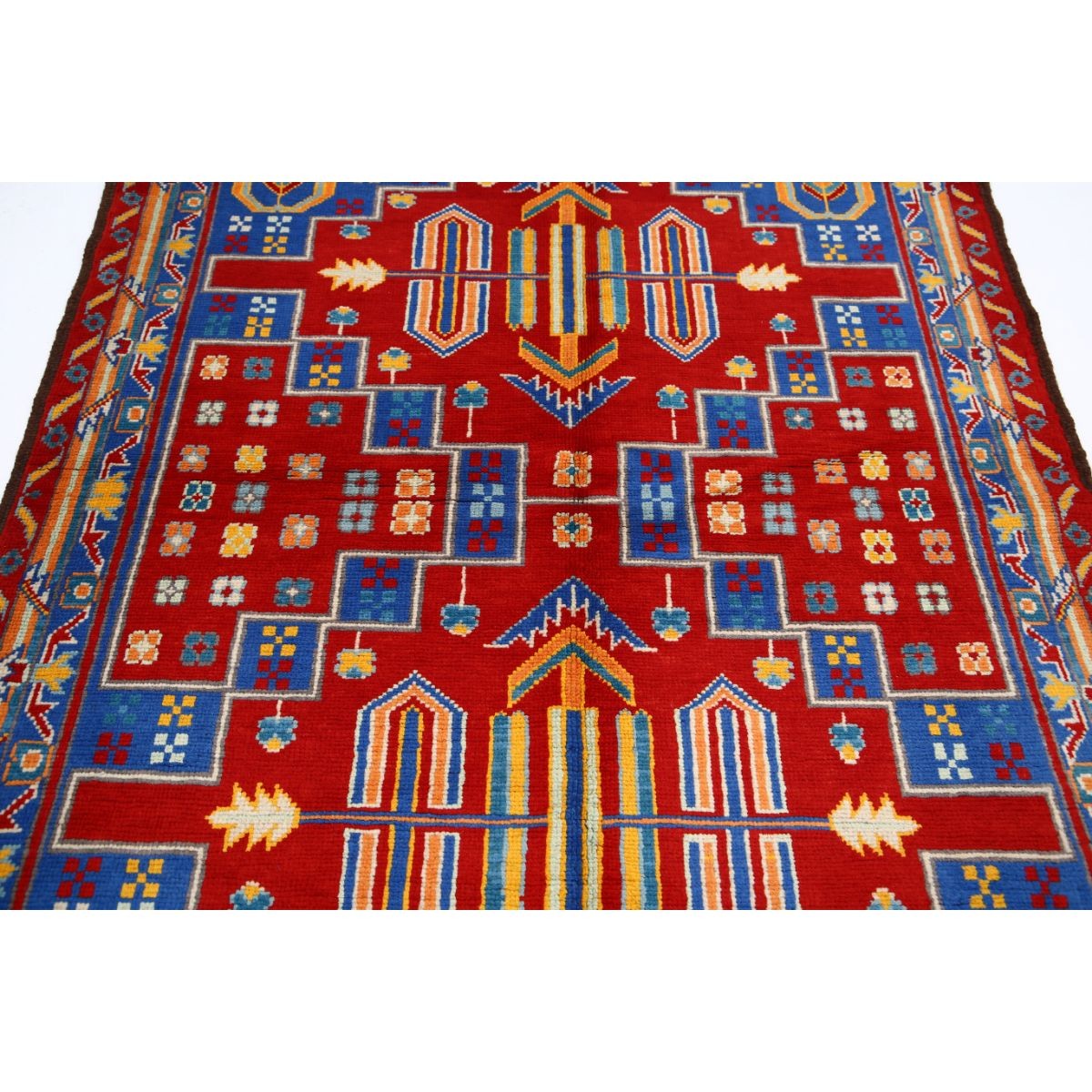 Revival 5x7 Handmade Double Knotted Washable Wool Rug - Colorful
