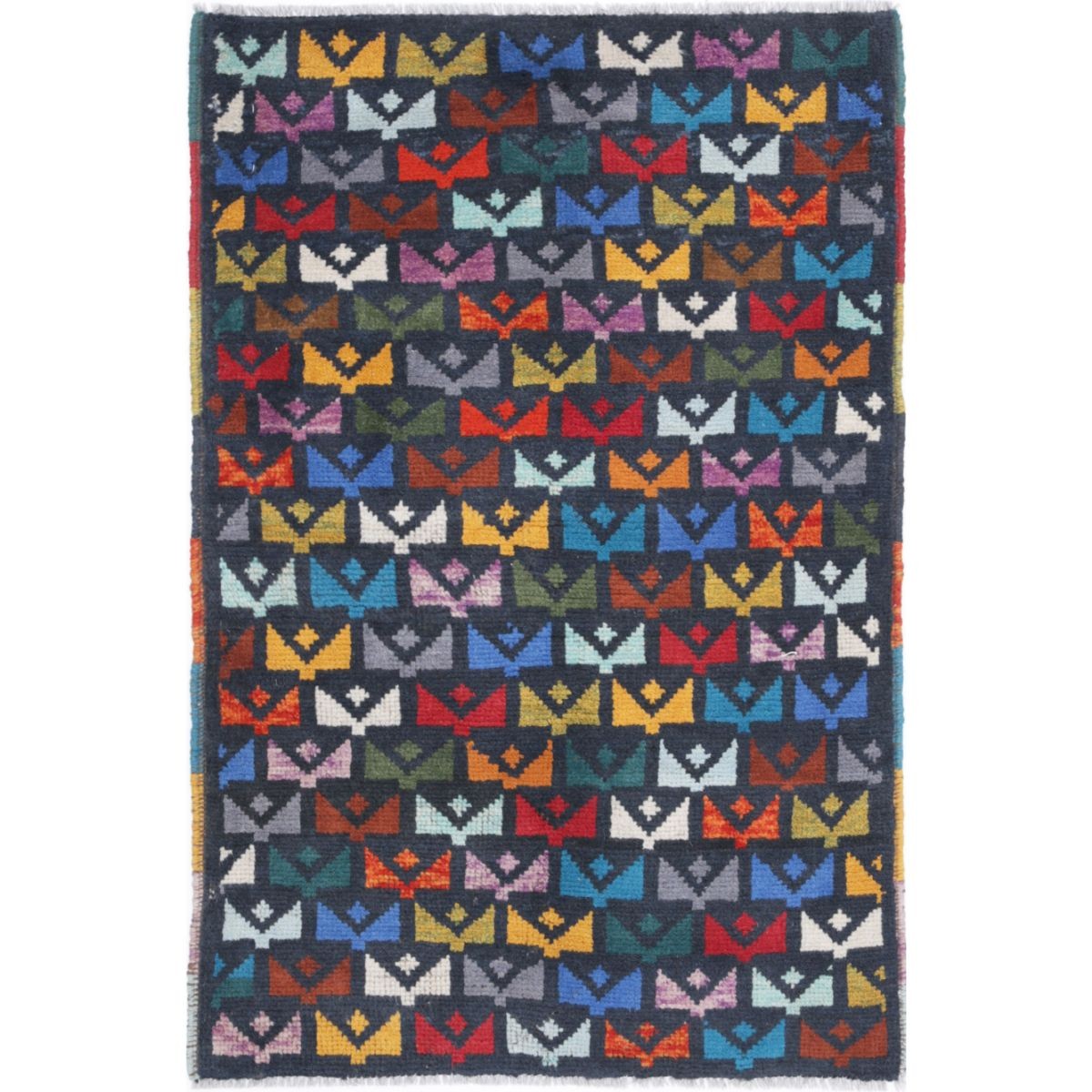 Revival 3x4 Handmade Double Knotted Washable Wool Rug - Colorful