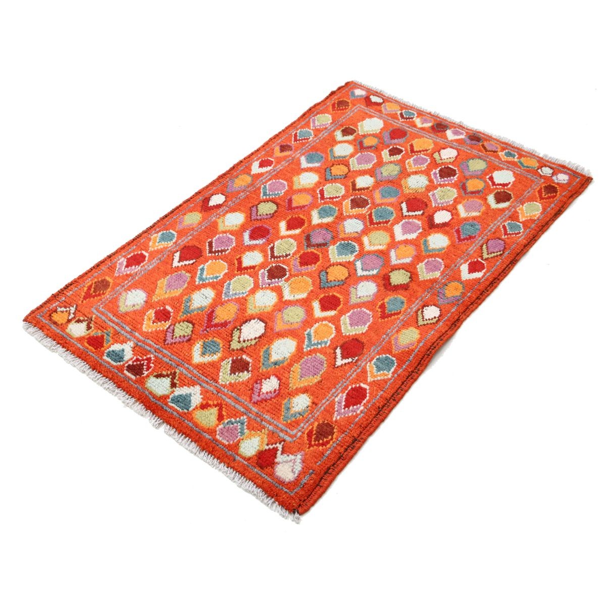 Revival 3x4 Handmade Double Knotted Washable Wool Rug - Colorful
