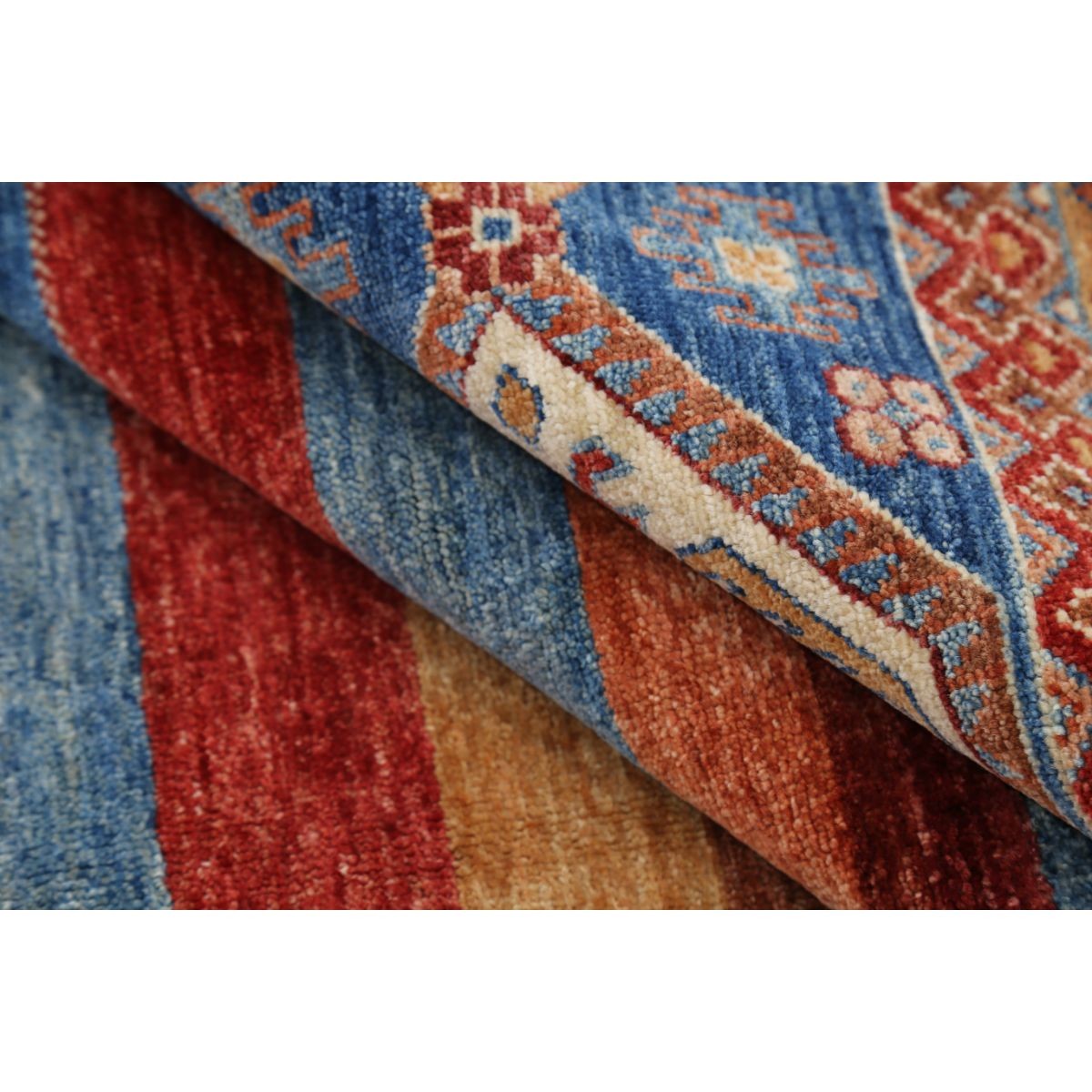 Khurjeen 7x10 Handmade Double Knotted Washable Wool Rug - Colorful