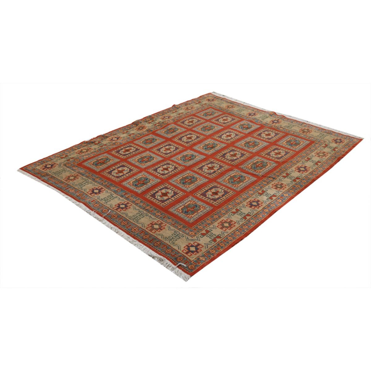 Sumak 5x7 Hand Woven Washable Wool Rug - Colorful
