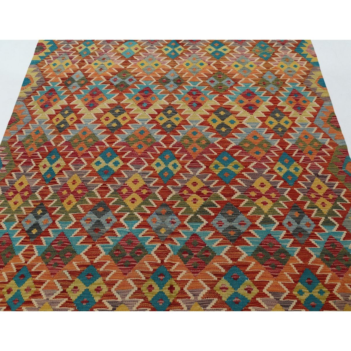 Maimana 6x8 Hand Woven Washable Wool Rug - Colorful