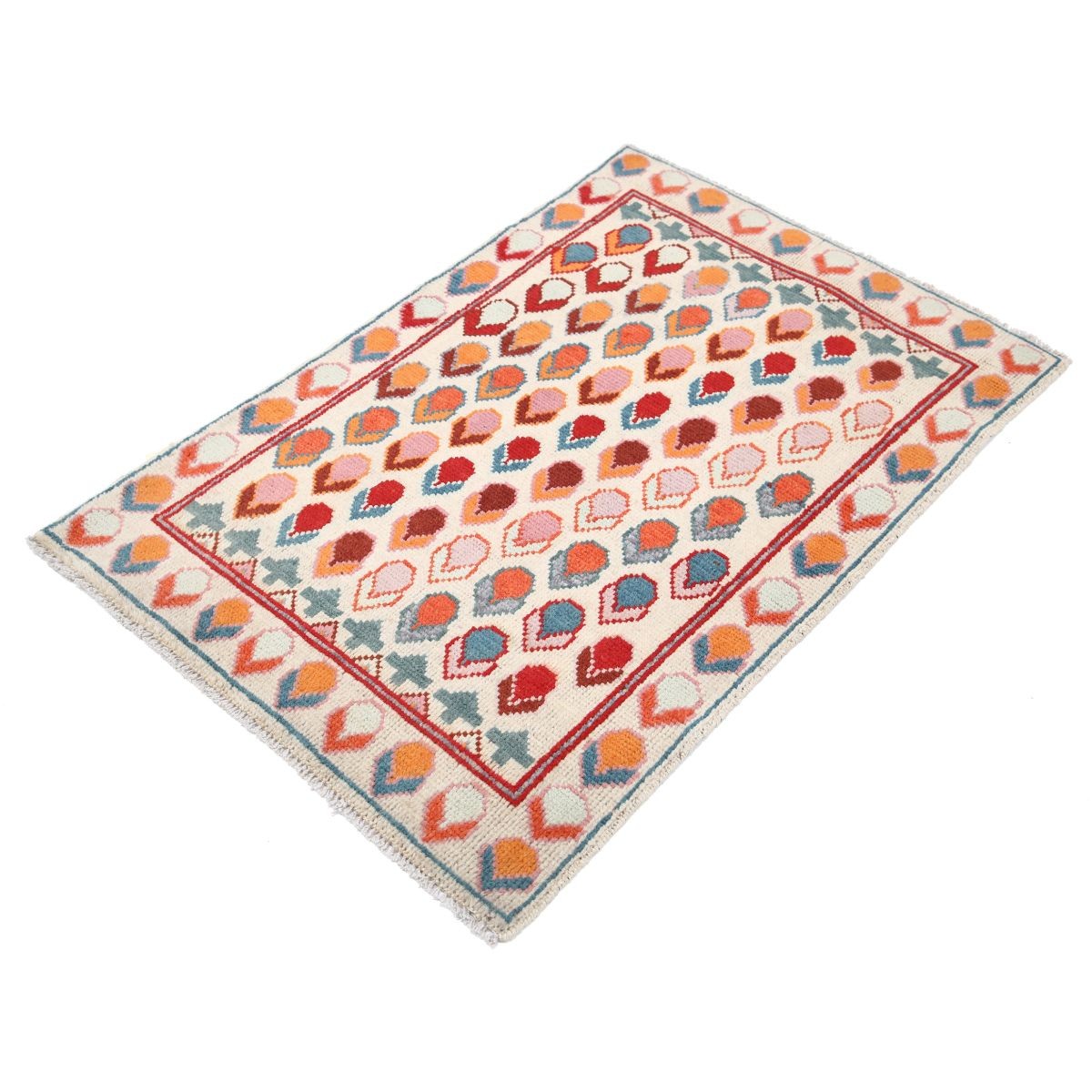 Revival 3x4 Handmade Double Knotted Washable Wool Rug - Colorful