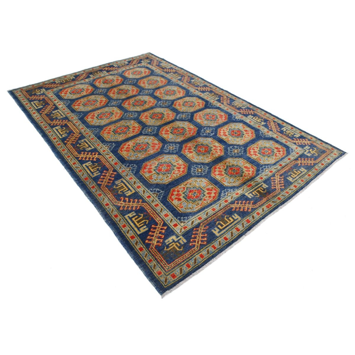 Revival 6x8 Handmade Double Knotted Washable Wool Rug - Colorful