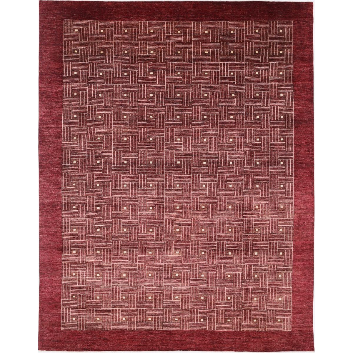 Modcar 12x15 Handmade Double Knotted Washable Wool Rug - Colorful