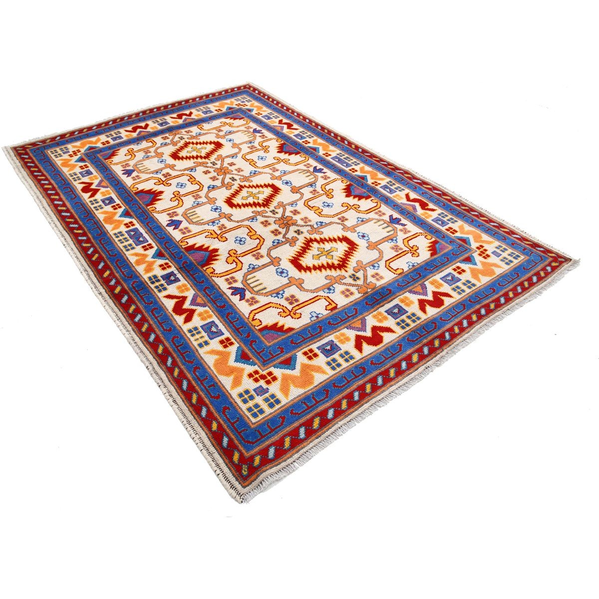 Revival 6x8 Handmade Double Knotted Washable Wool Rug - Colorful