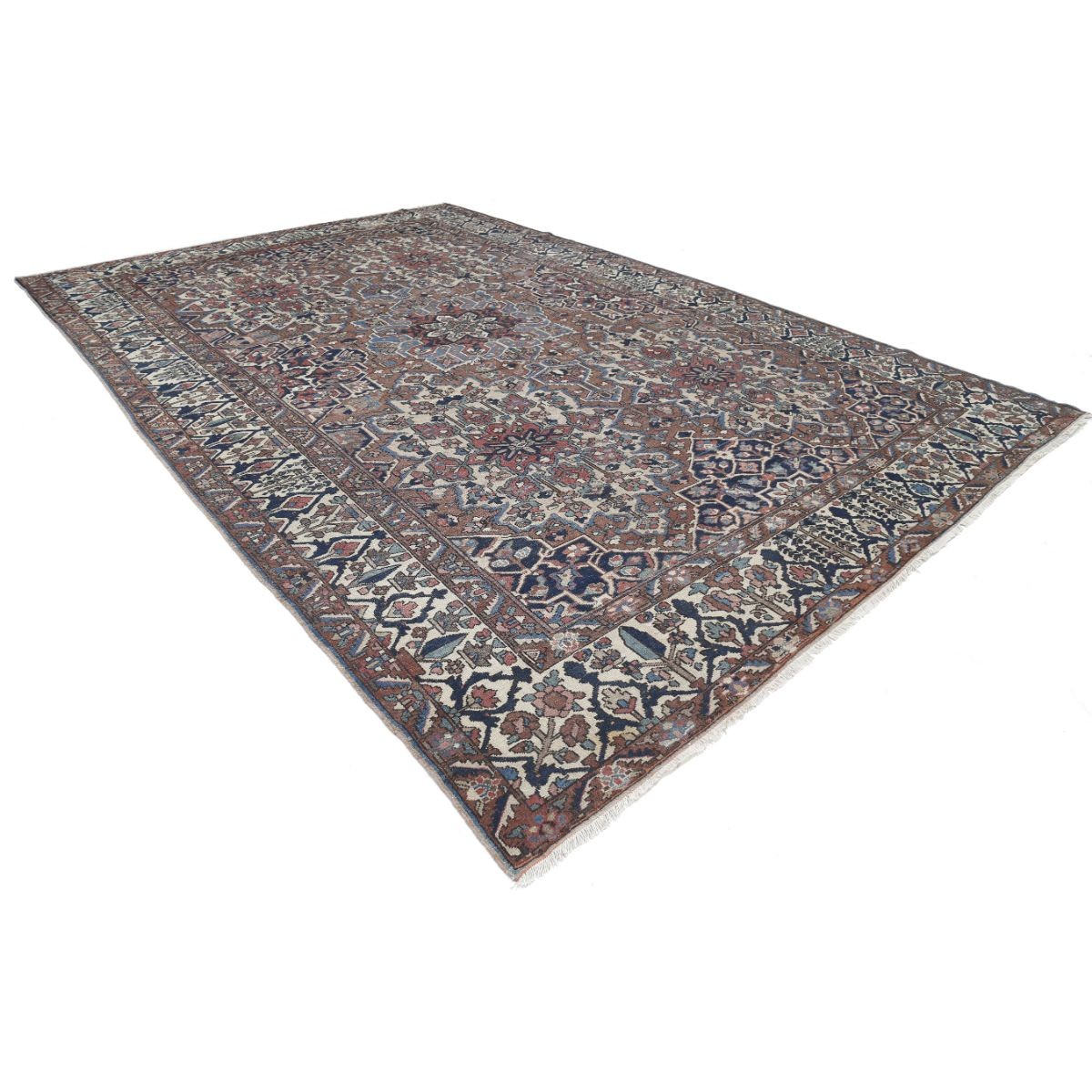 Vintage 11x17 Handmade Double Knotted Washable Wool Rug - Soft Hues