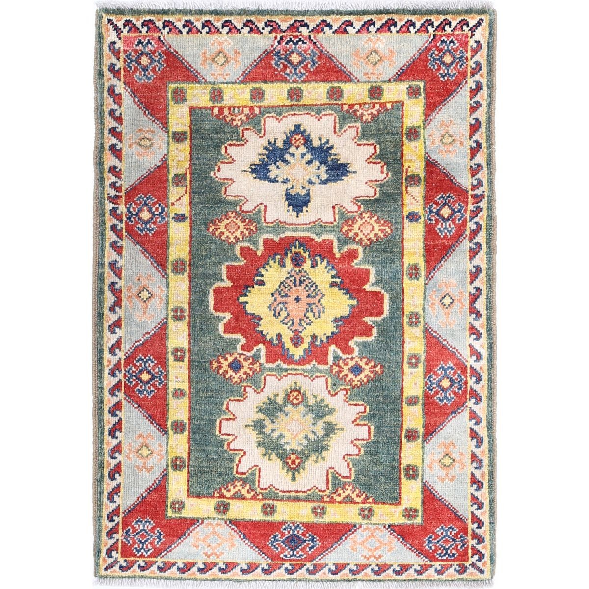 Revival 2x3 Handmade Double Knotted Washable Wool Rug - Colorful