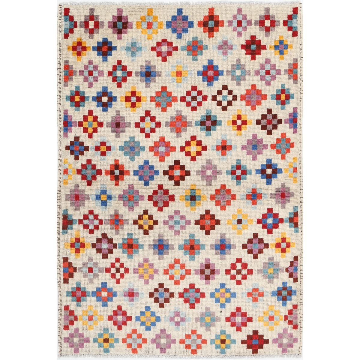 Revival 3x5 Handmade Double Knotted Washable Wool Rug - Colorful