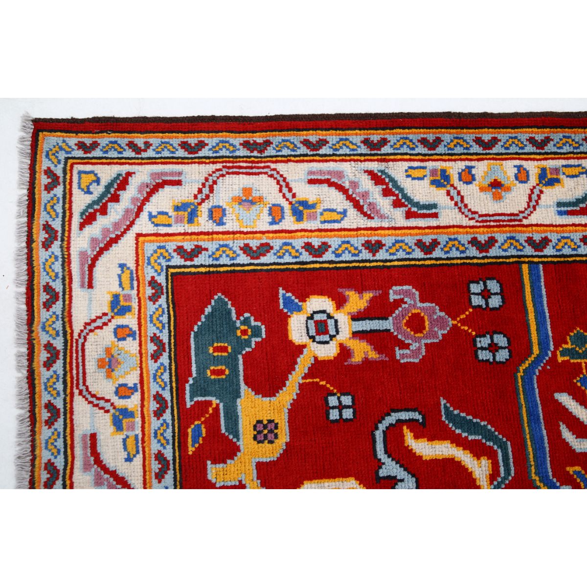 Revival 6x8 Handmade Double Knotted Washable Wool Rug - Colorful