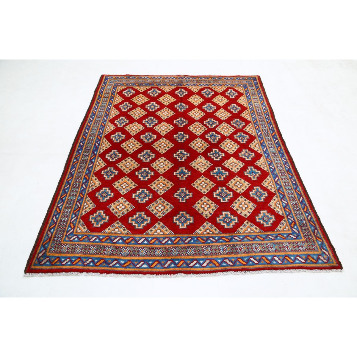 Revival 5x6 Handmade Double Knotted Washable Wool Rug - Colorful