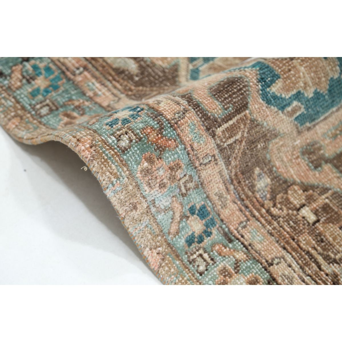 Vintage 13x19 Handmade Double Knotted Washable Wool Rug - Soft Hues