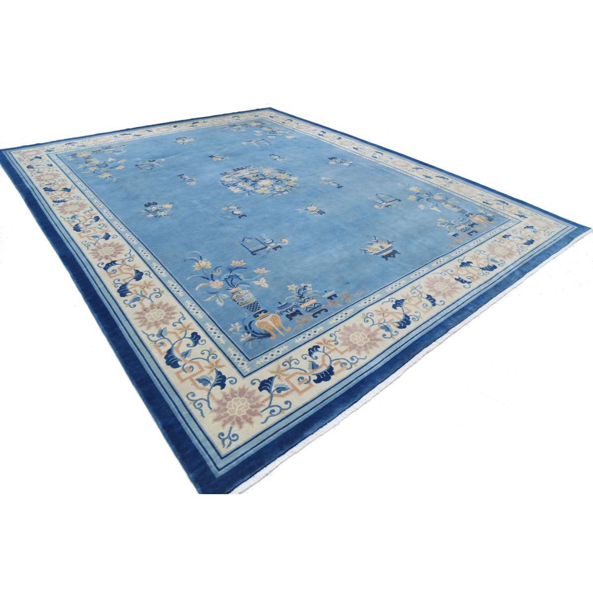 Aubusson 12x15 Handmade Double Knotted Washable Wool Rug - Colorful