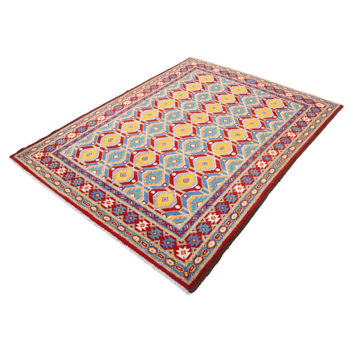 Revival 5x6 Handmade Double Knotted Washable Wool Rug - Colorful