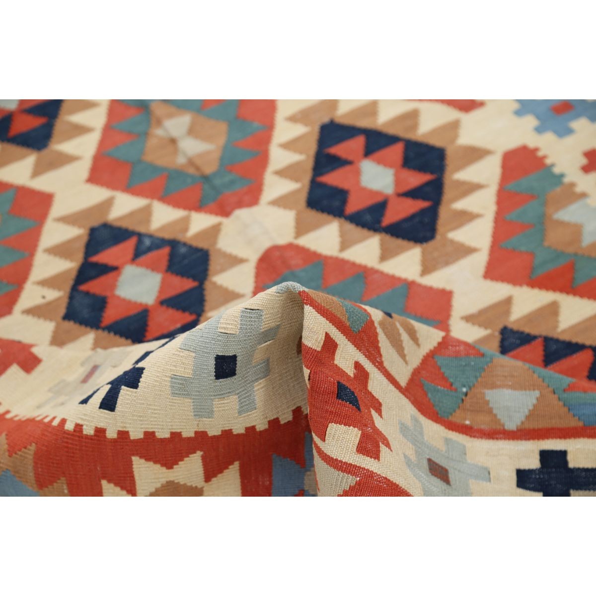Kafkaas 5x7 Hand Woven Washable Wool Rug - Colorful