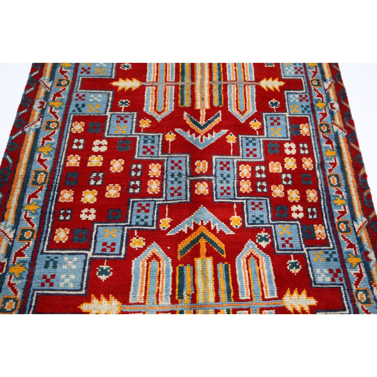 Revival 4x6 Handmade Double Knotted Washable Wool Rug - Colorful