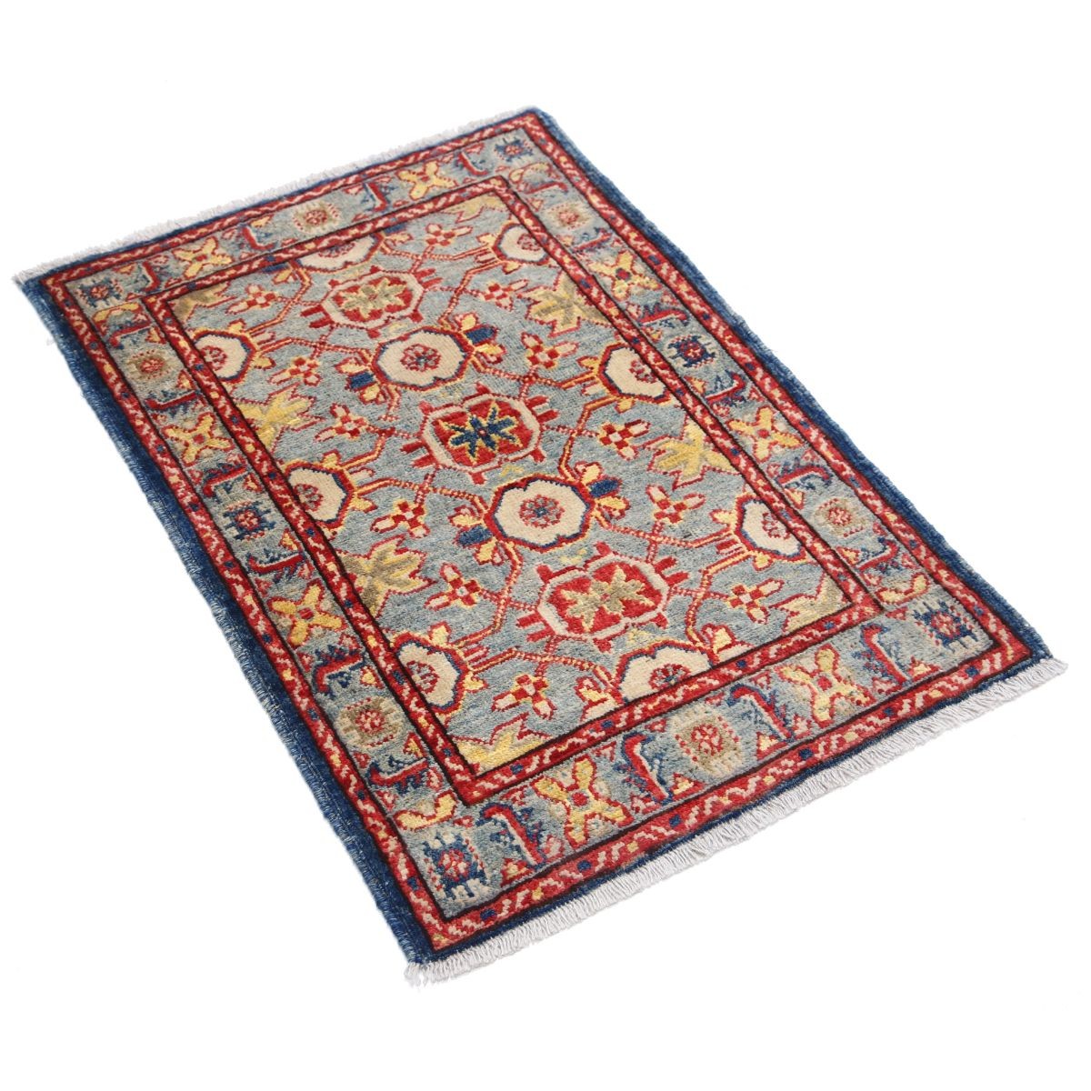 Revival 2x3 Handmade Double Knotted Washable Wool Rug - Colorful