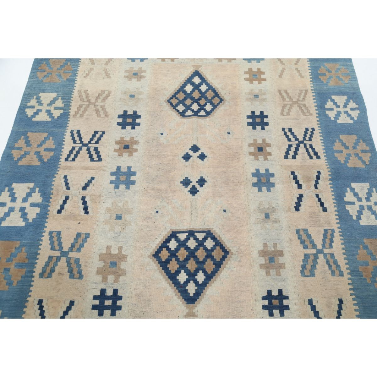 Kafkaas 5x7 Hand Woven Washable Wool Rug - Soft Hues