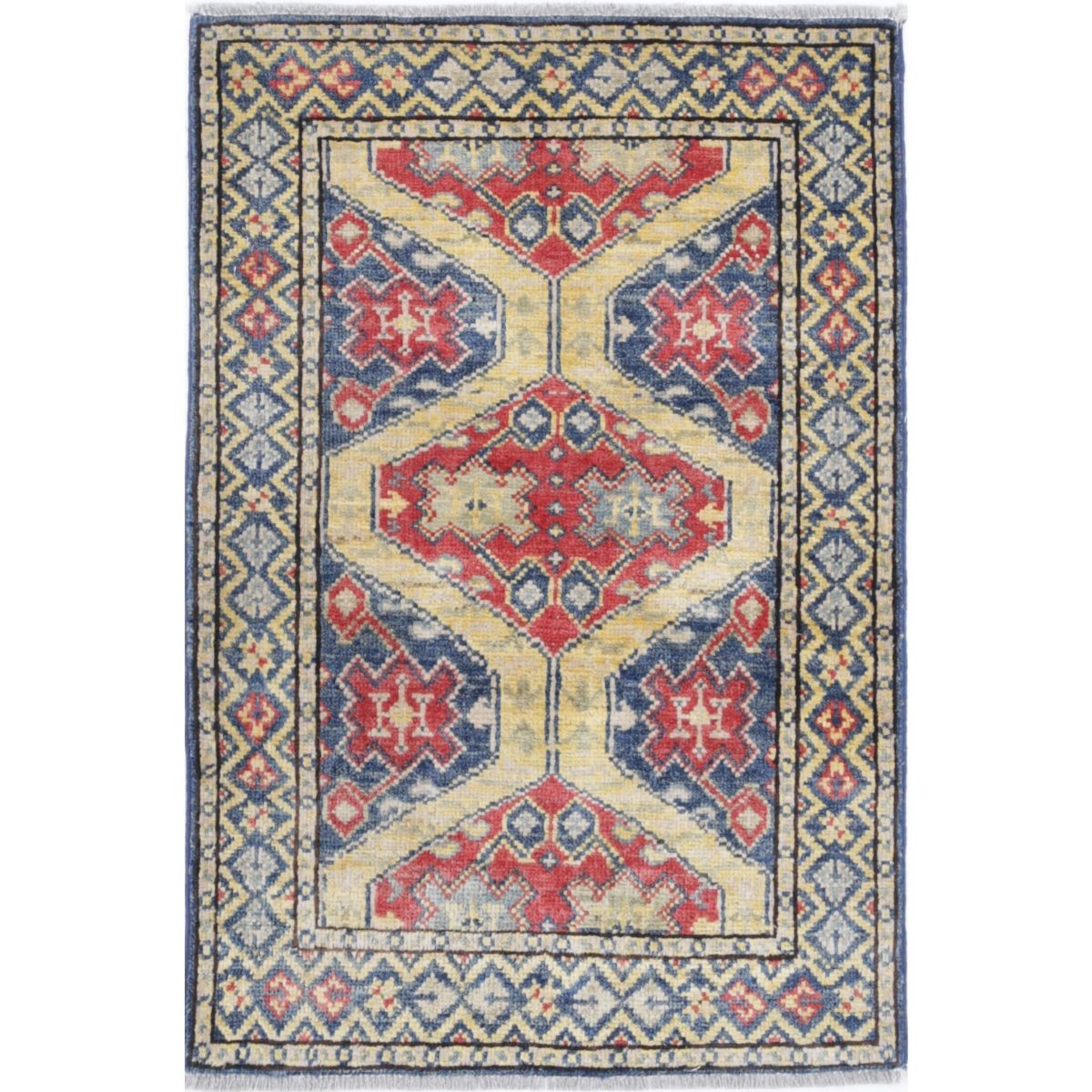 Revival 2x3 Handmade Double Knotted Washable Wool Rug - Colorful