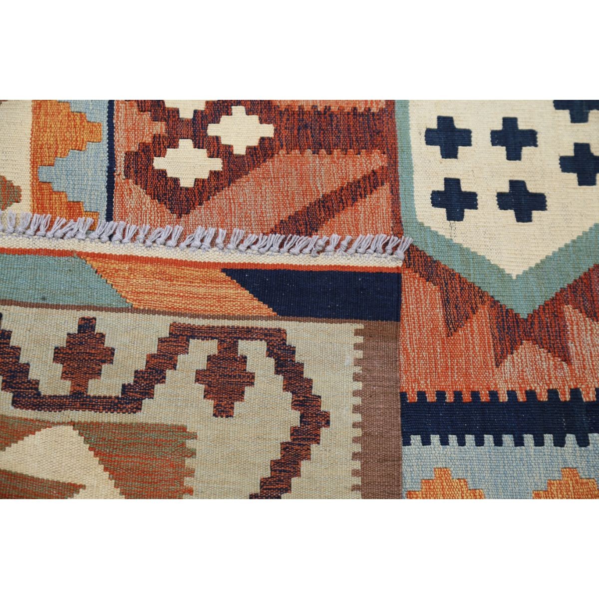 Kafkaas 7x10 Hand Woven Washable Wool Rug - Colorful