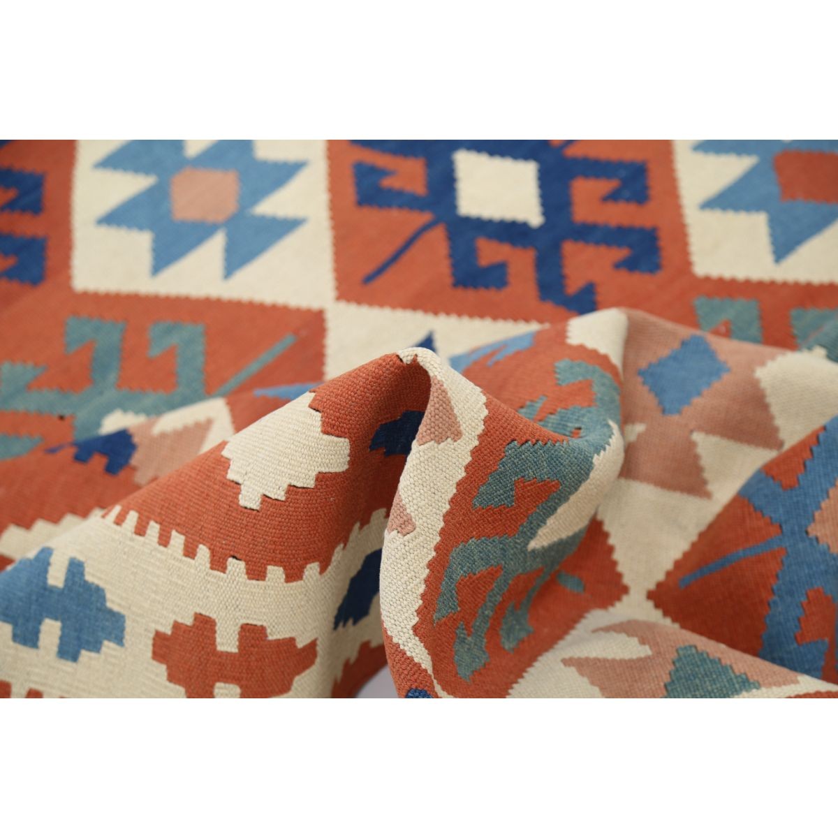Kafkaas 6x8 Hand Woven Washable Wool Rug - Colorful